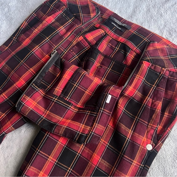 Scotch & Soda Maison Scotch Modern Classics Tartan Plaid Punk Zipper Skinny Pant - Picture 9 of 15